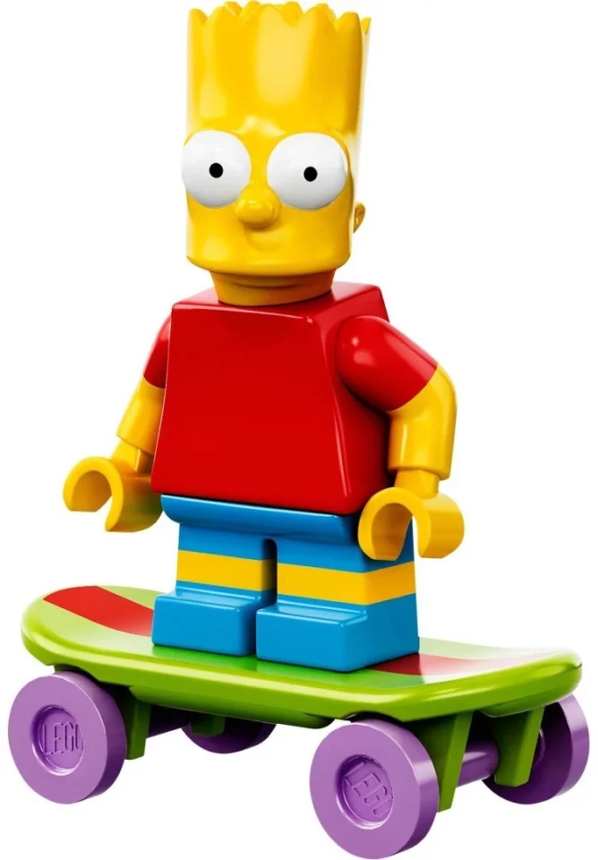 Minifigure LEGO Simpson : Bart sur son skate board.