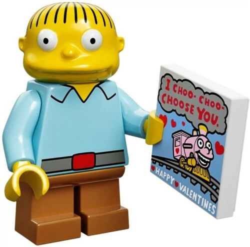 Minifigure LEGO Simpson : Ralp Wiggum et une carte de  choo choo choose you (S04E15)