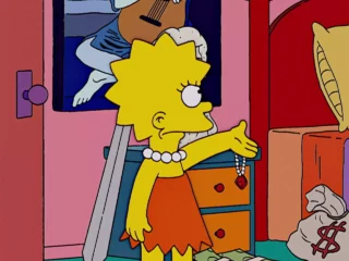 Bart a arrété le temps avec sa montre magique.