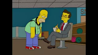 Homer, ici, sur la ligne de bowling...