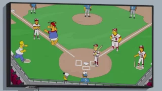  -The fat guy is on the field.  -HOMER: Come here, you.