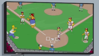 -The fat guy is on the field. -HOMER: Come here, you.