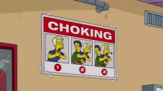 A poster on how to choke a guy.