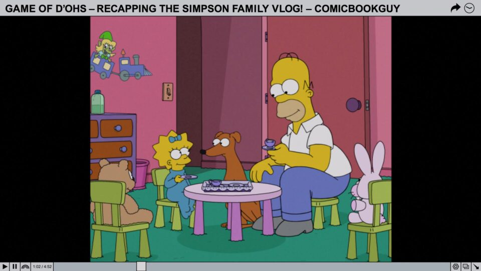 S34E12 ; Maggie et Homer joue à la dinette.