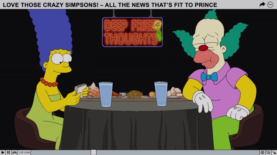 S34E12 : Krusty sur la chaîne Youtube de Marge.