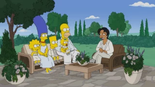 La famille Simpson dans le canapé de l'Opal Show