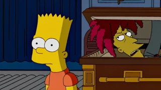 Bart devant le cercueil de Tahiti Bob