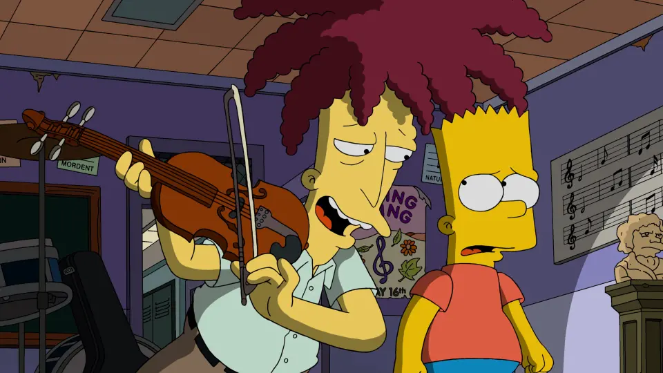 Tahiti Bob joue du violon à Bart